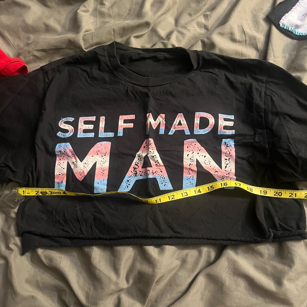 Self Made Man Transgender Man Cropped Black T-Shirt